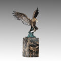 Animal Bronze Sculpture Eagle Carving Deco Brass Statue Tpal-263